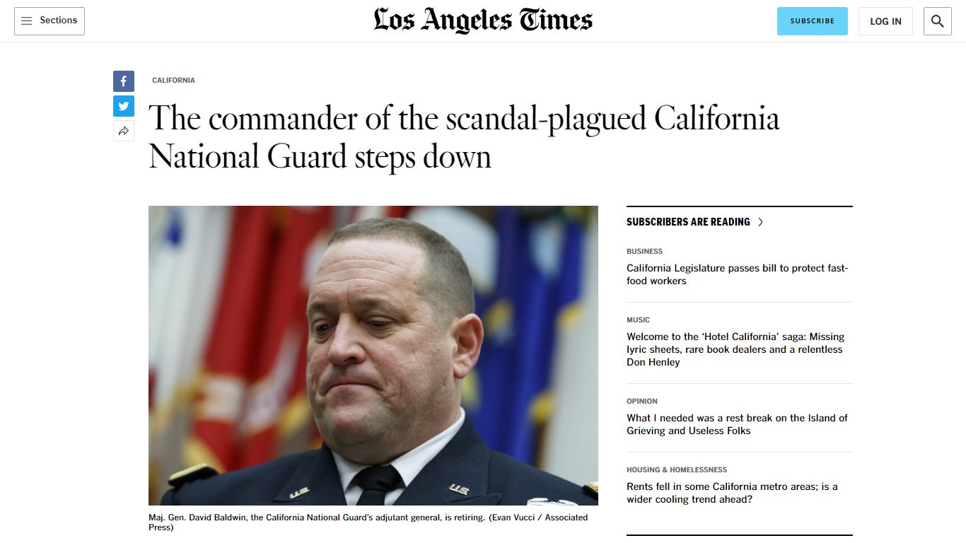 The commander of the scandal-plagued California National Guard steps ...