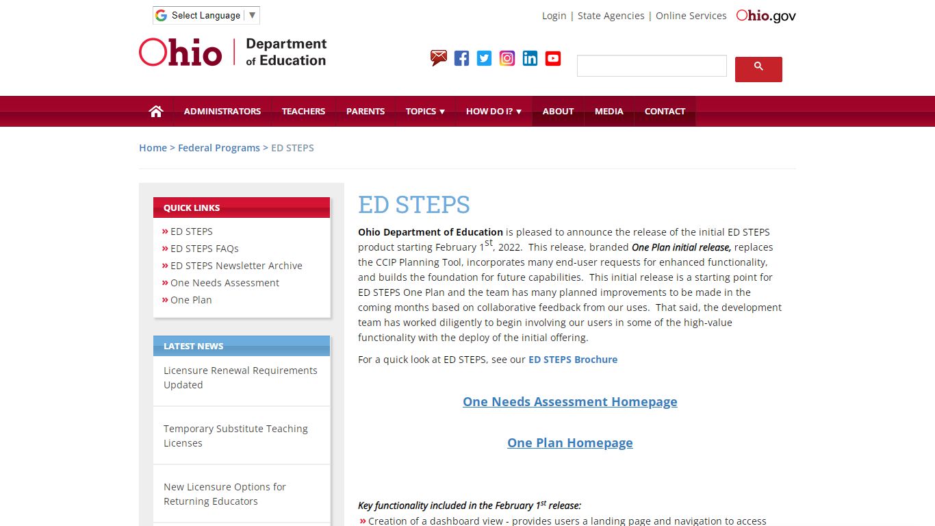 ED STEPS | Ohio Department of Education